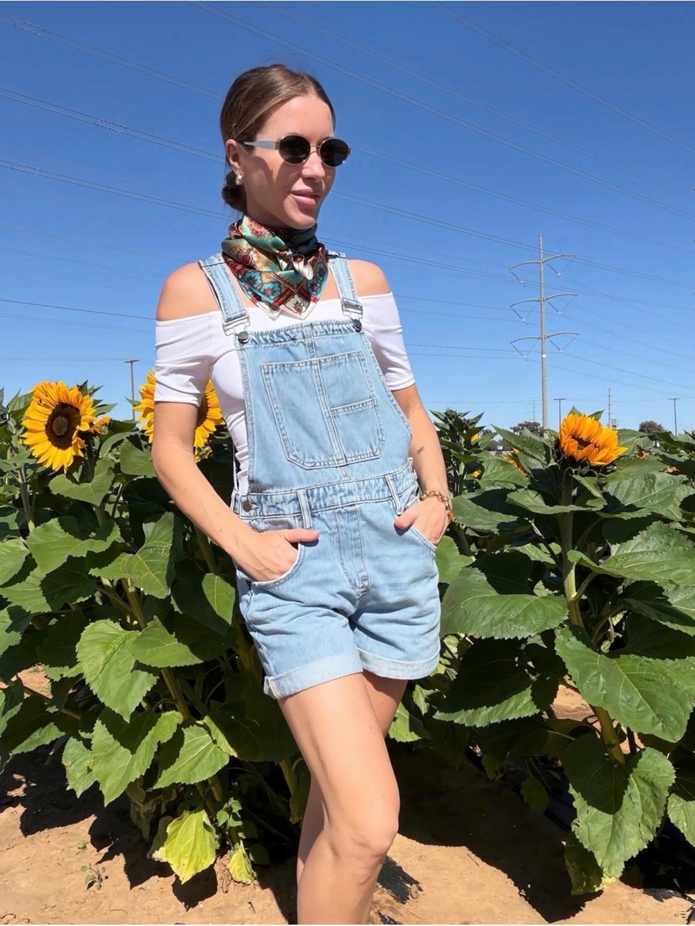 Vici Light Blue Denim Short Overalls